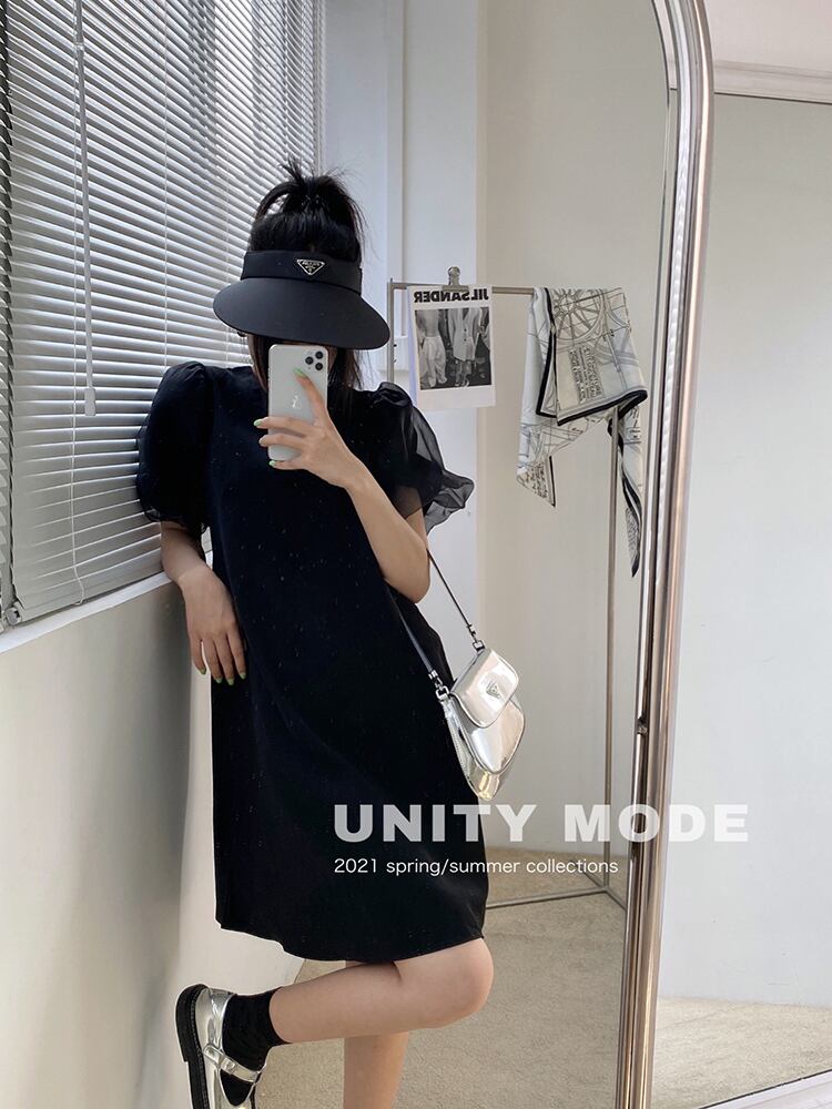 スリーブカラードレス サマーホワイト 夏物 ピュア ビッグFスモールZ韓国87323470335