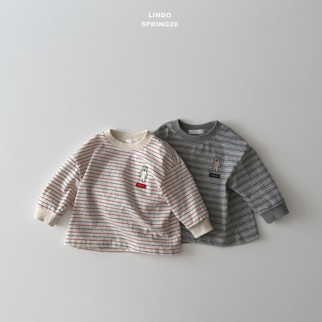 【取寄】lindo|bear label tee|ベアラベルT|XS-XL|kids|26 spring