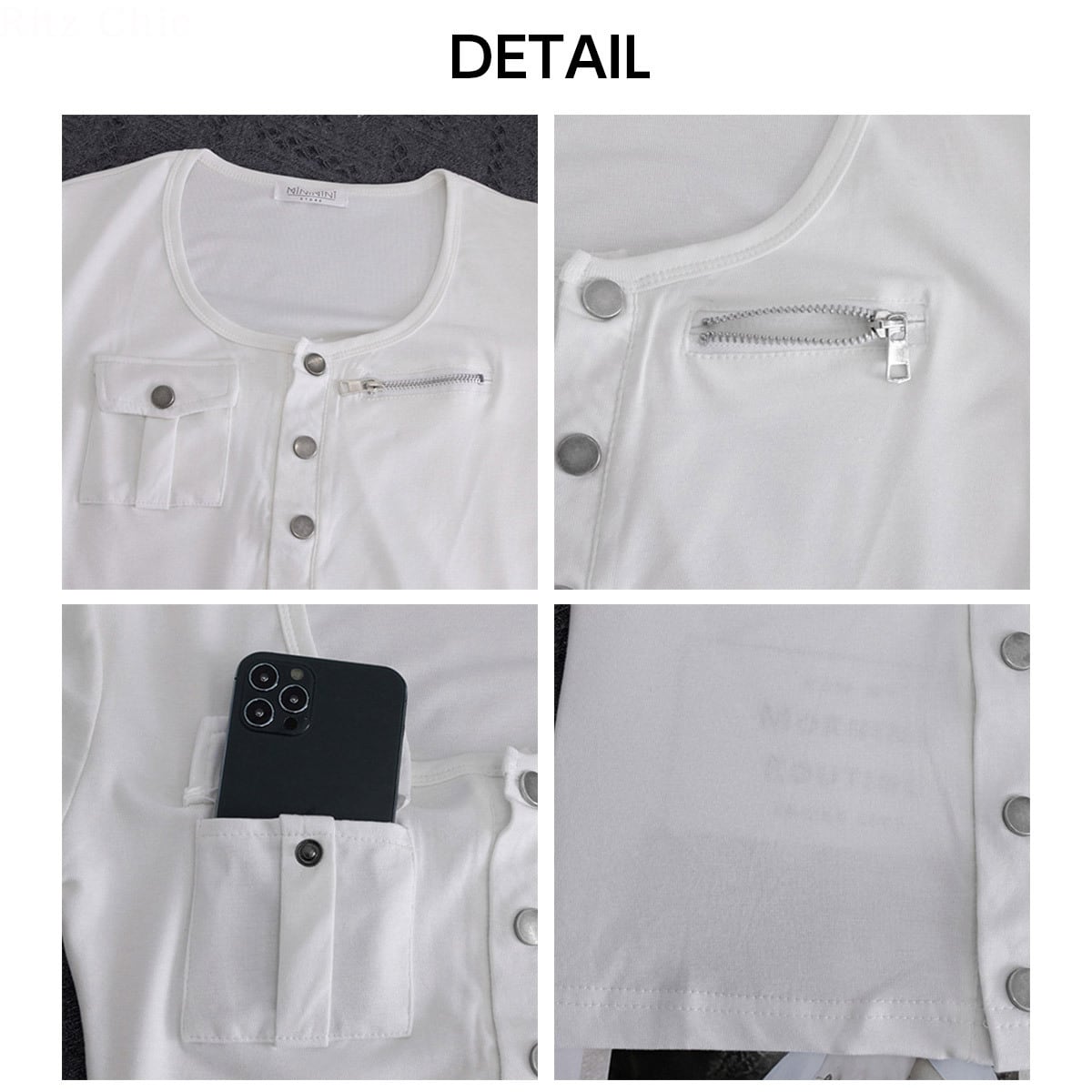 アウトポケット Tシャツ 半袖 レディース 春夏 韓国 トップス 大人 カジュアル ストリート 原宿系 アメカジ おしゃれ タイト 華奢見え Uネック 伸縮性 大人可愛い 大人女子