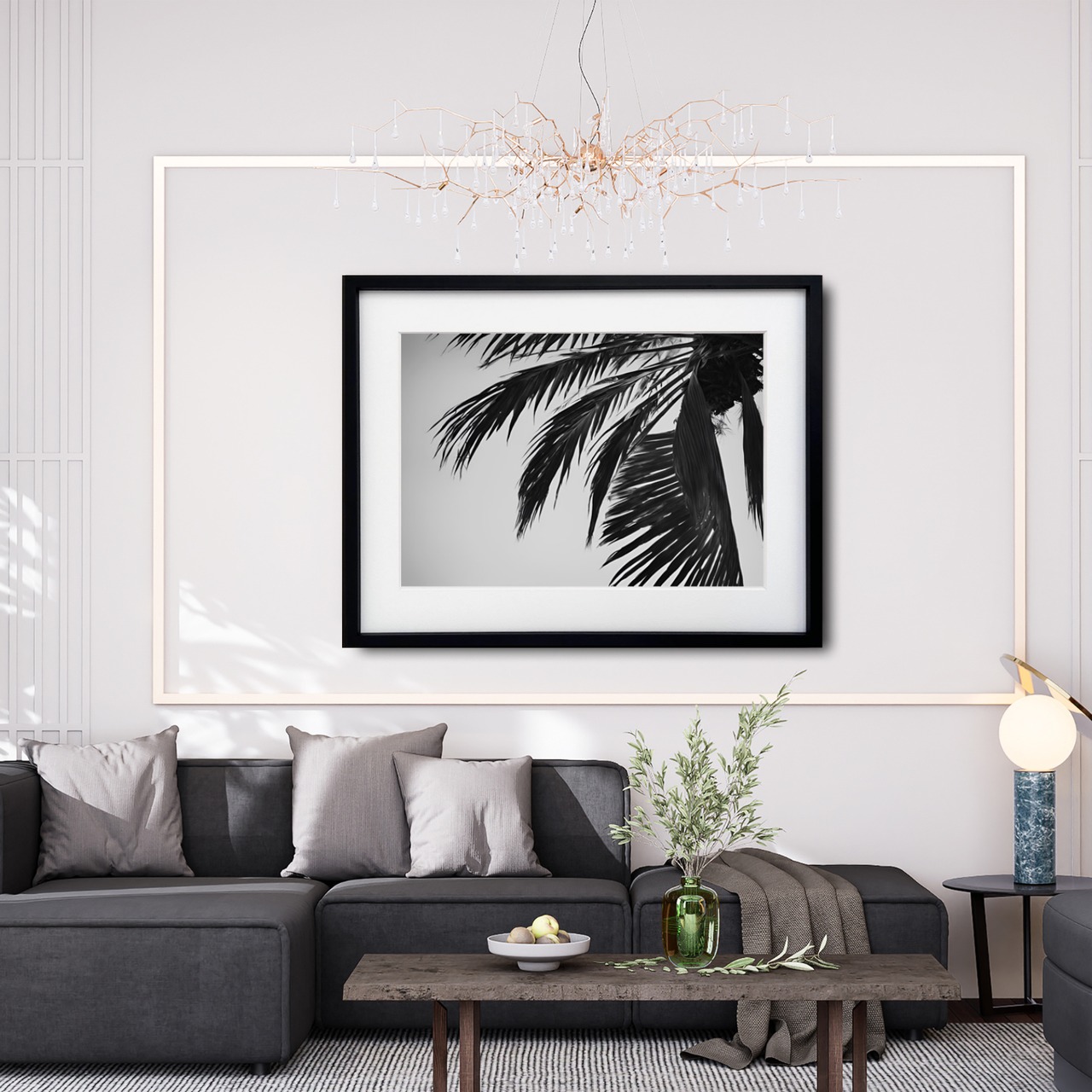 holiday｜モノクロパームツリーが魅せる西海岸スタイルのアートポスター｜｜・国内生産A4ポスター