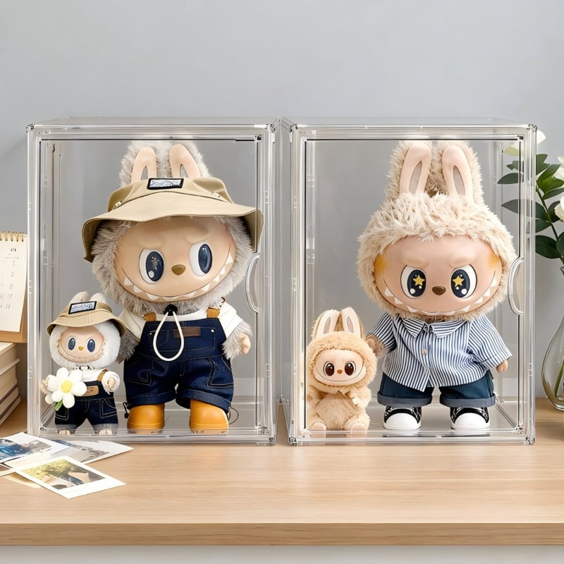 38cm labubu/zimomo用 透明 アクリル 収納ディスプレイケース