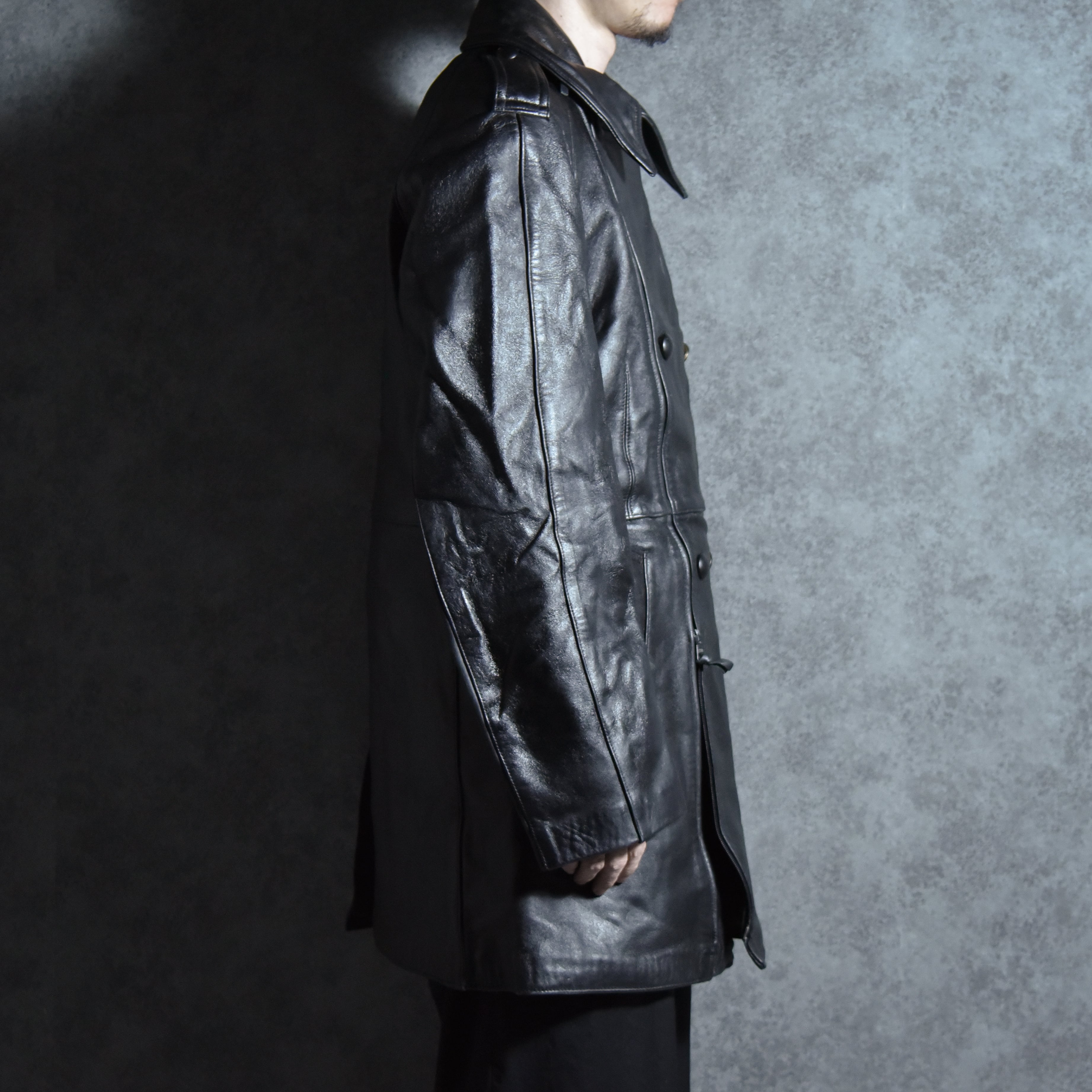 80s French Army Leather Motorcycle Cort フランス軍 レザー モーター