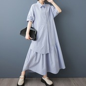 アシンメトリー レイヤード風 ワンピース  30172