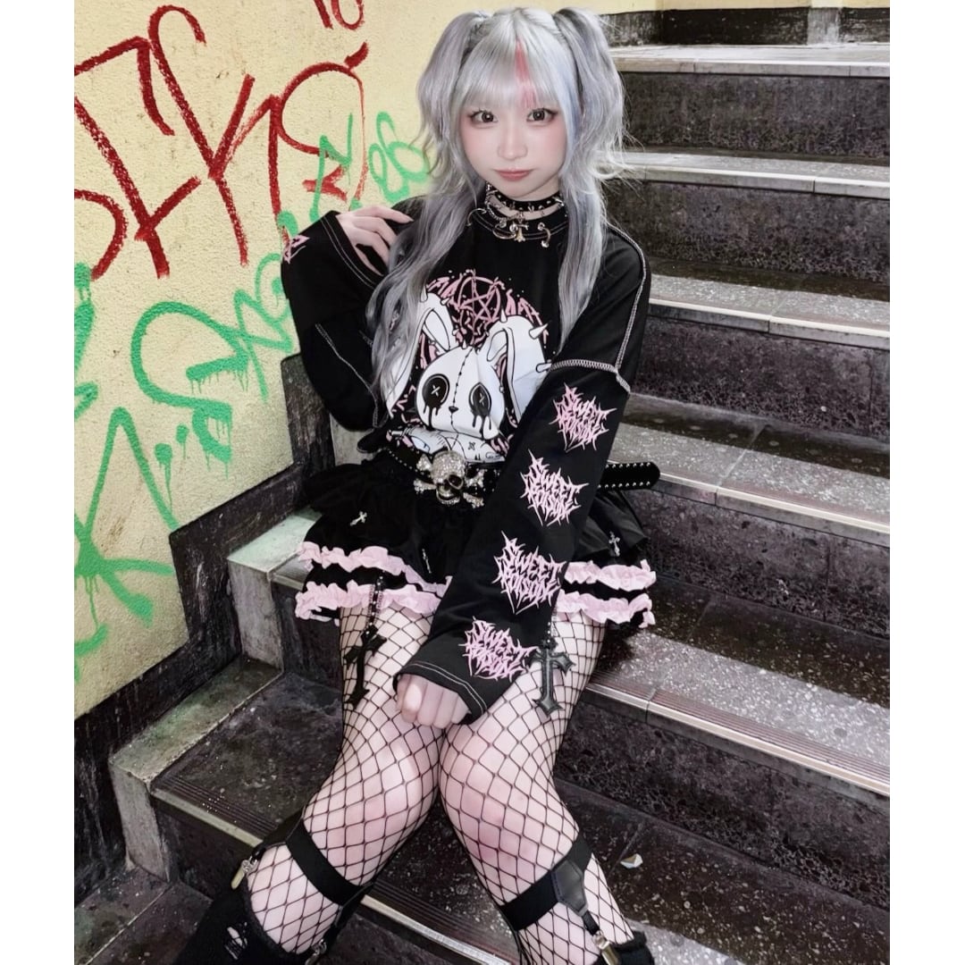 9/11新着】バイカラークロスティアードスカパン(BLACK/PINK