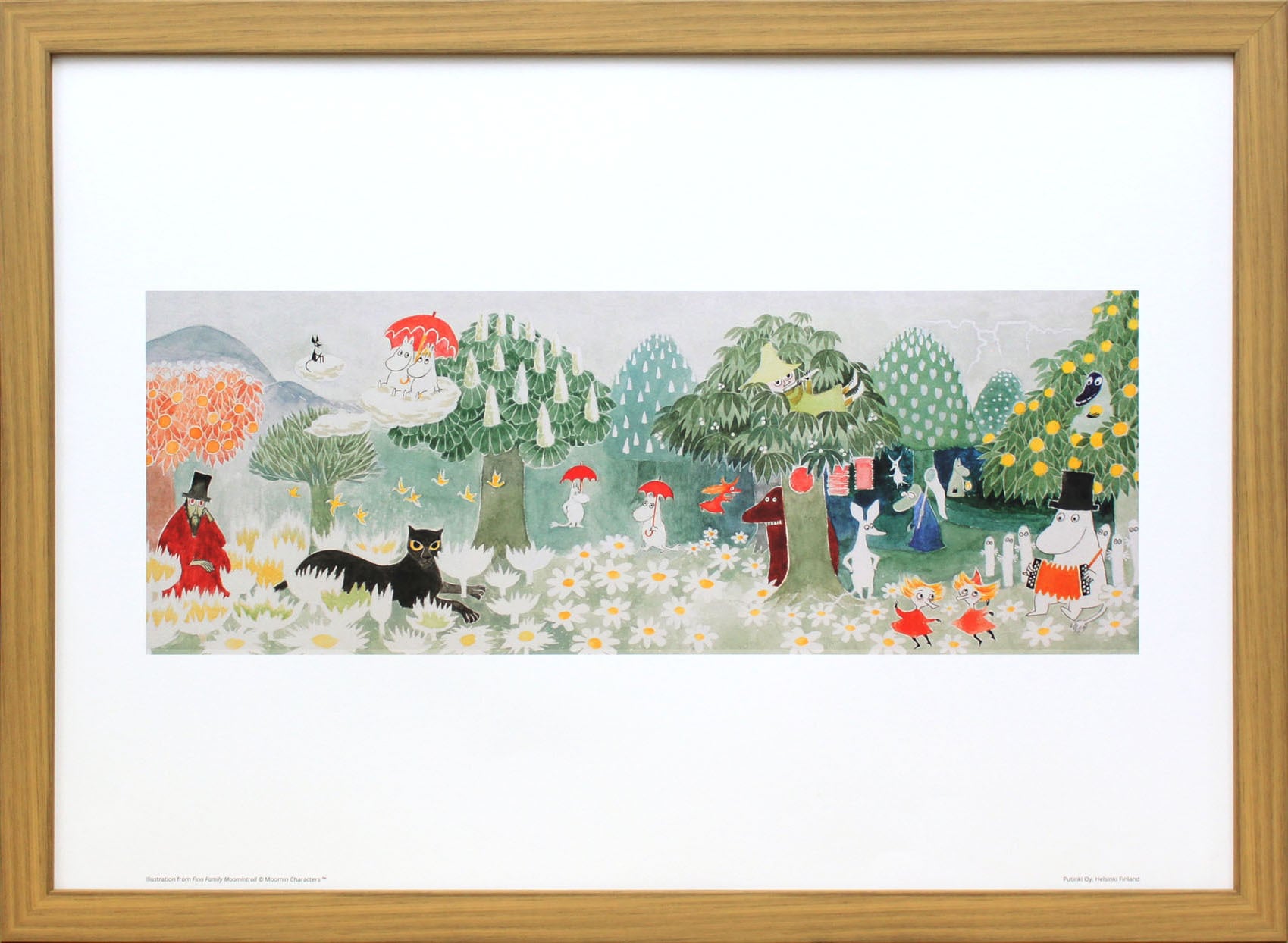 ムーミン 北欧 Putinki「飛行おにの帽子」送料無料 フレーム 展示用フック付アートポスター 絵画 インテリア アート