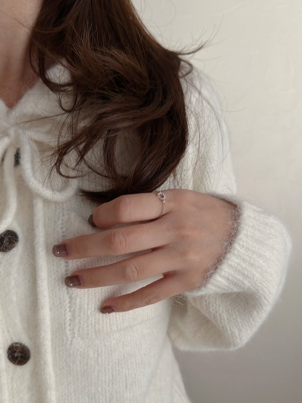 S925 ムーンチェーンリング