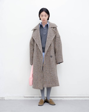 1990s houndstooth wide coat
