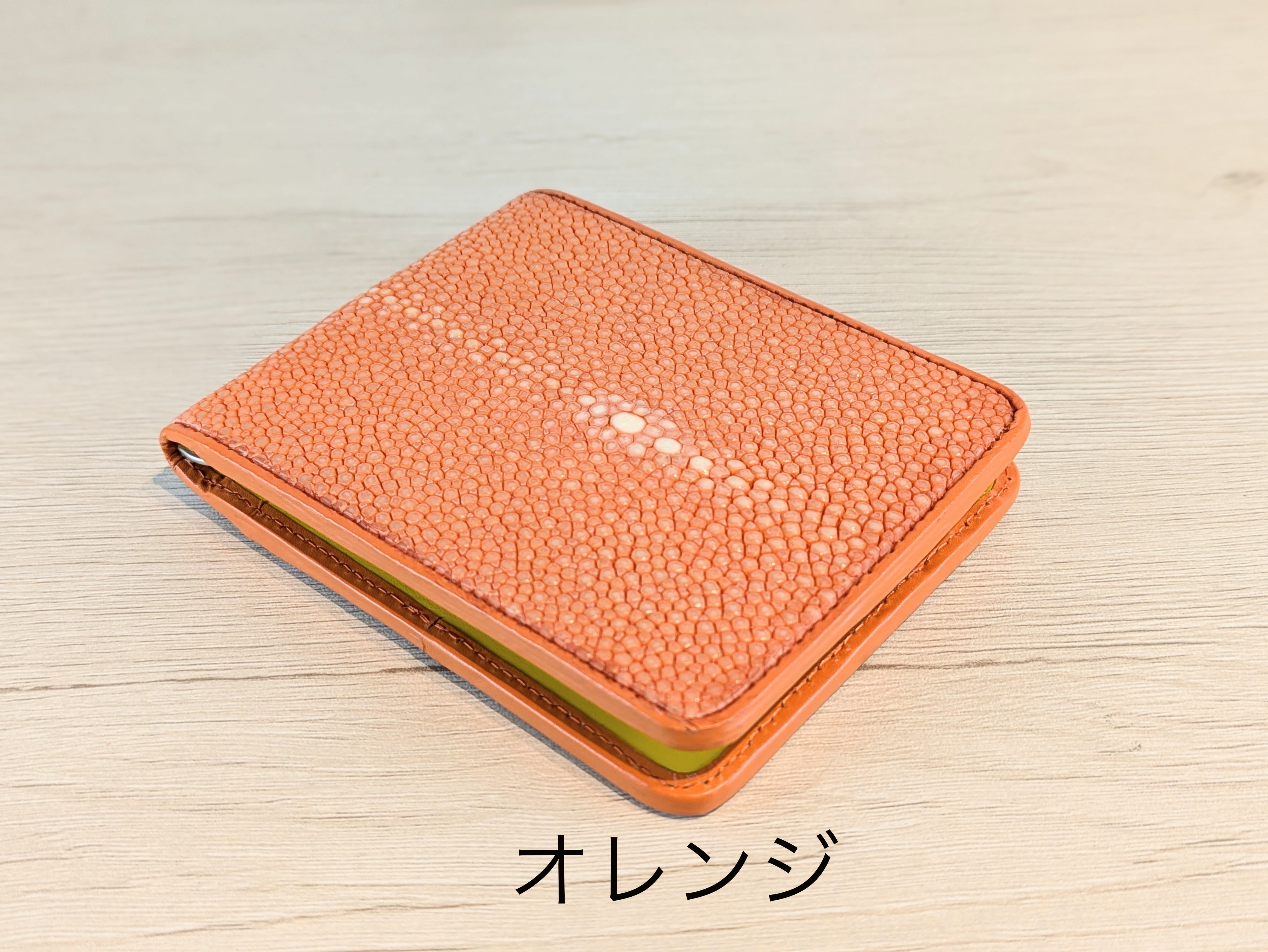 オレンジ色 ガルーシャ 二つ折り財布 マネークリップ エイ革 ガルーシャ マネークリップ 商品番号 CW-014 | PAY ID
