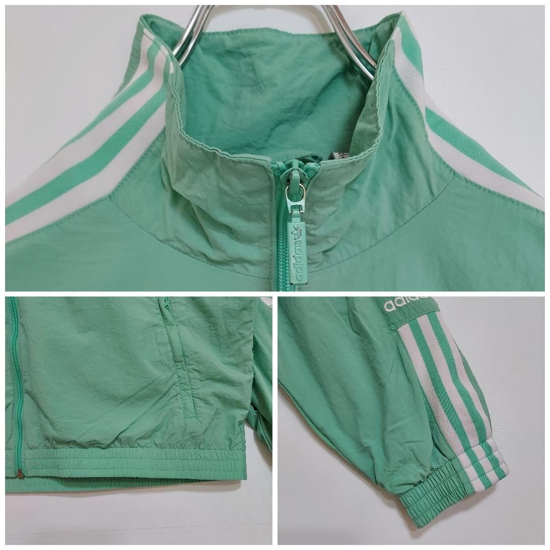 adidas アディダス ナイロンジャケット 刺繍 グリーン 緑 白 8794 | fuufu 