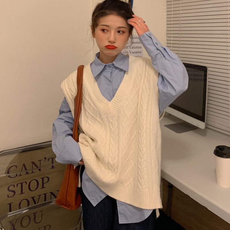 スプリングオータムニットセーター ルーズシャツ トップス 春物 秋物 YY-ファッション50049391155