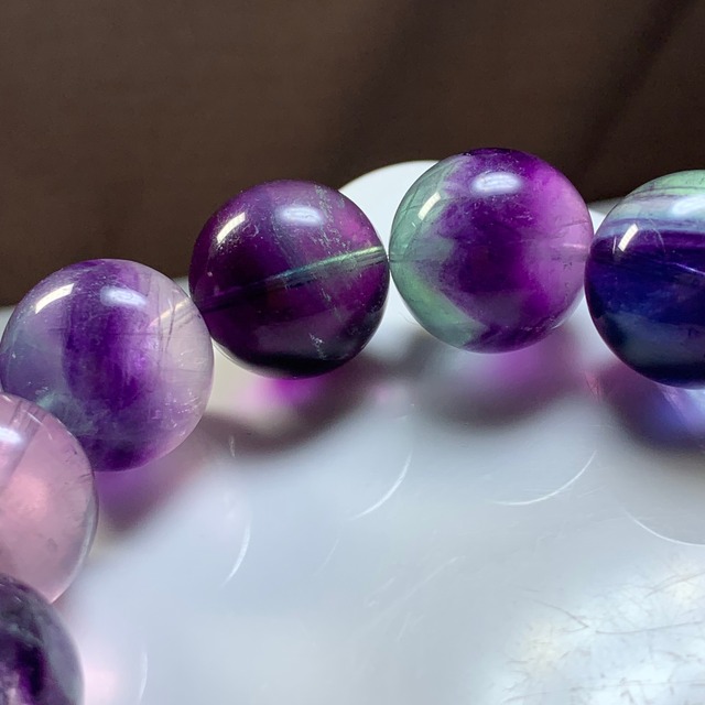 6.希少な大玉！変わった色合い☆グラデーション☆フローライト ブレスレット