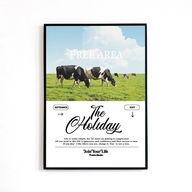 ♯044 HOLIDAY COW POSTER