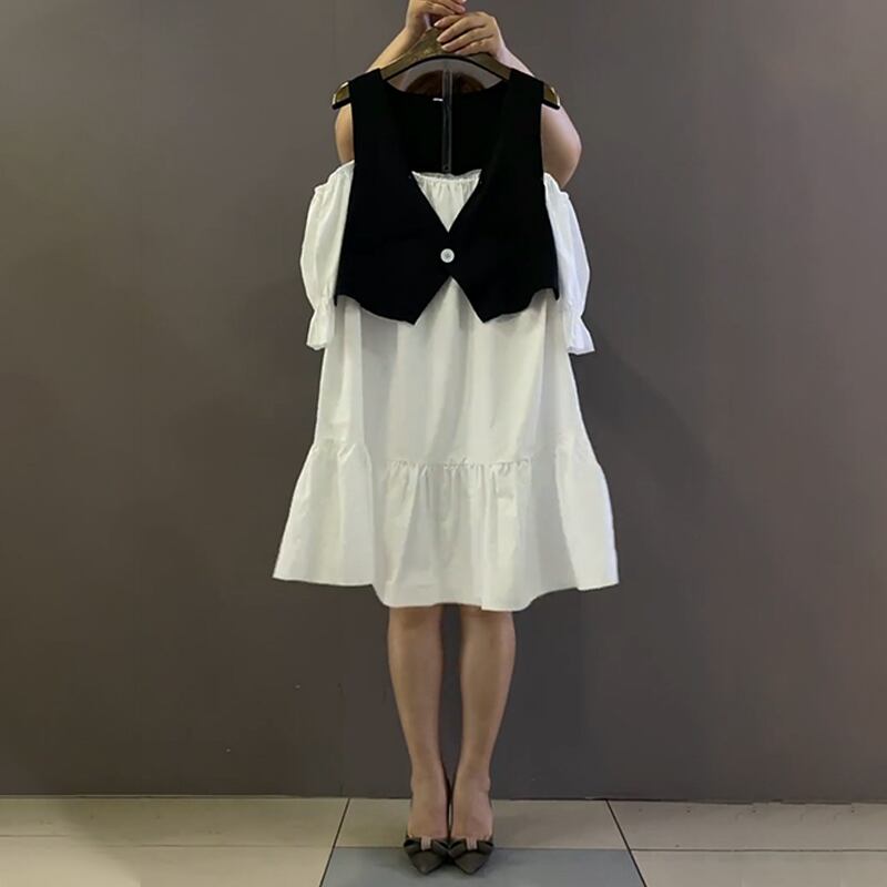 ストラップレス薄手スカート 大きめサイズ ミックスインファッション10640629565