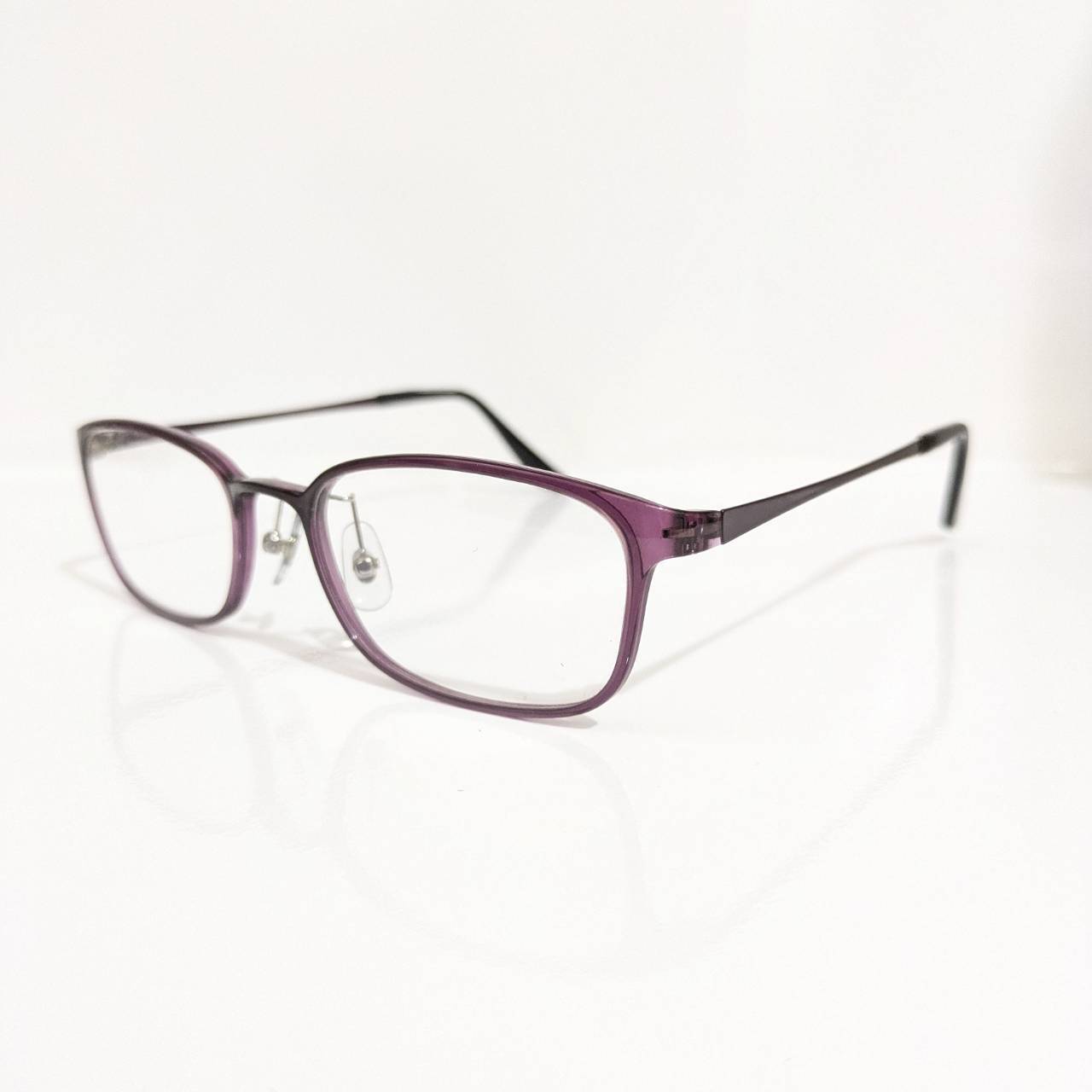 【超弾性テンプル】屈折率1.67遠近両用セット スクエア パープル