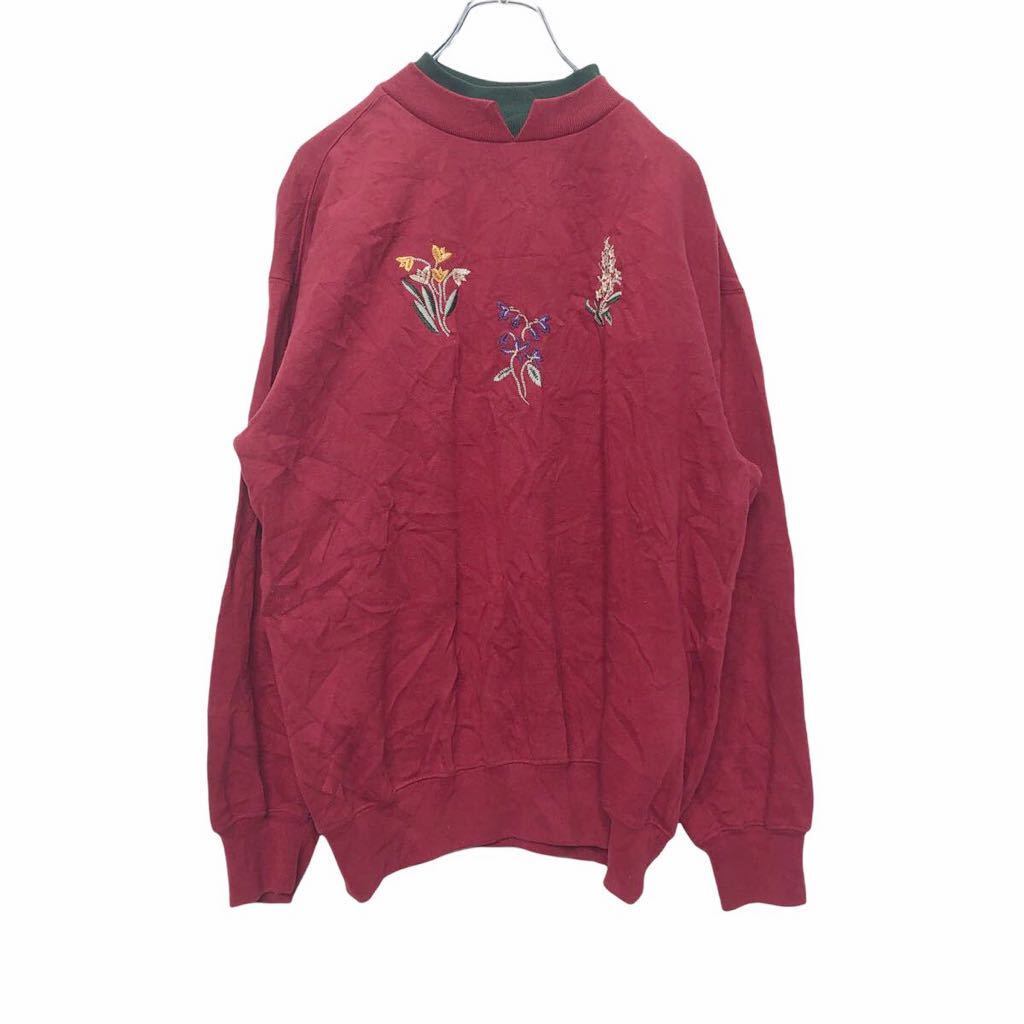 ダブルカラー スウェット Mサイズ ウィメンズ トレーナー 赤 レッド