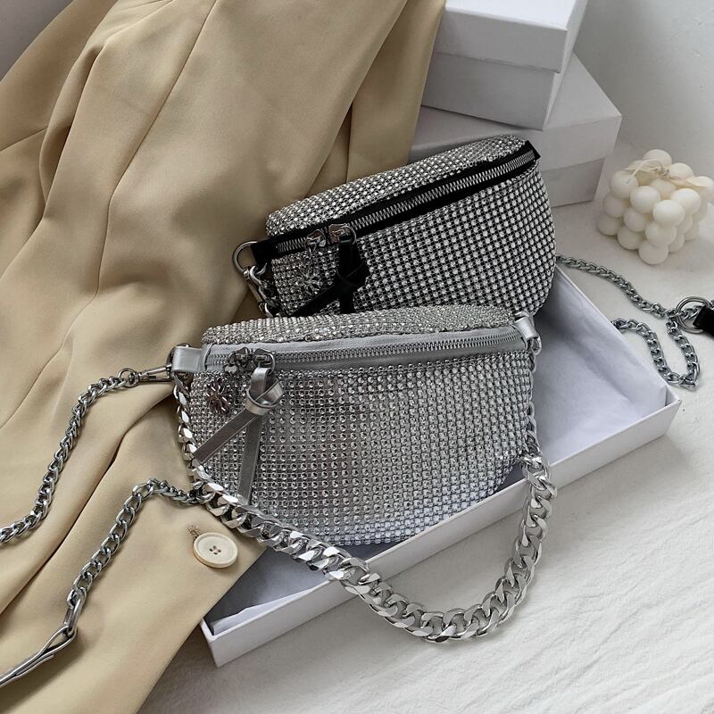 夏の人気ブライトダイヤモンドスモールバッグ2020新しい流行のファッションワイルドクロスボディチェストバッグネットレッドチェーン女性ショルダーバッグ 手作りハンドバック62549939445