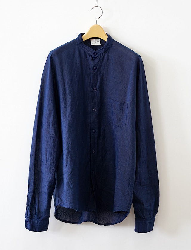 aulico : NO COLLAR LONG SLLEVE SHIRT / NAVY