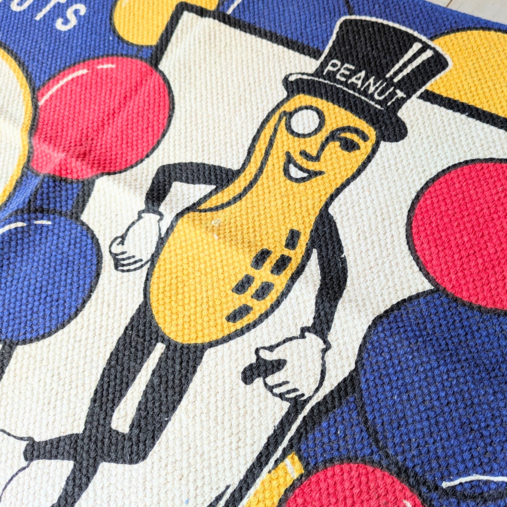 【 Mr.Peanut ( ミスターピーナッツ ) 】 『THE MOST FAMOUS PEANUTS』PLANTERS / COTTON MAT /  コットンマット/ Floor Mat / フロアマット〚アメリカン雑貨 アメトイ〛
