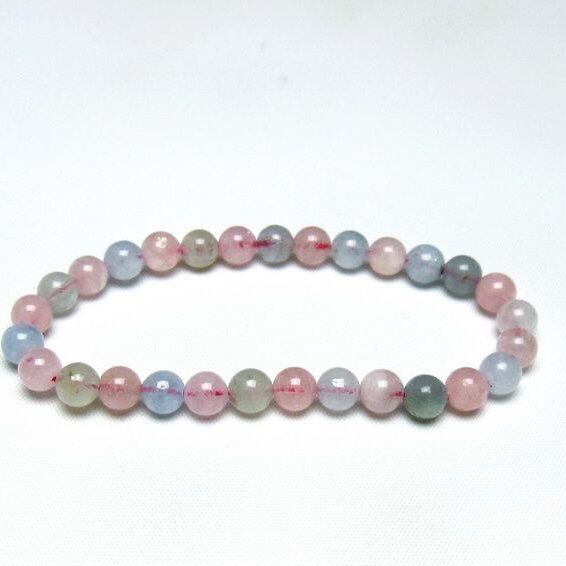 ミックスカラーベリル ブレスレット 6mm 一点物 メール便可 [M便 1/10] 111-48845