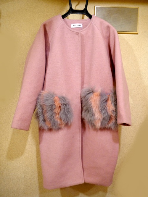 2015AW美品◆WANNABE ラビットファー ビッグシルエット ウール コート◆