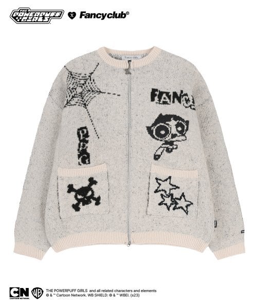 パワーパフガールズ X FANCY】BUTTERCUP GRAPHIC KNIT ZIP-UP パワーパフガールズ X FANCY】BUTTERCUP GRAPHIC KNIT ZIP-UP