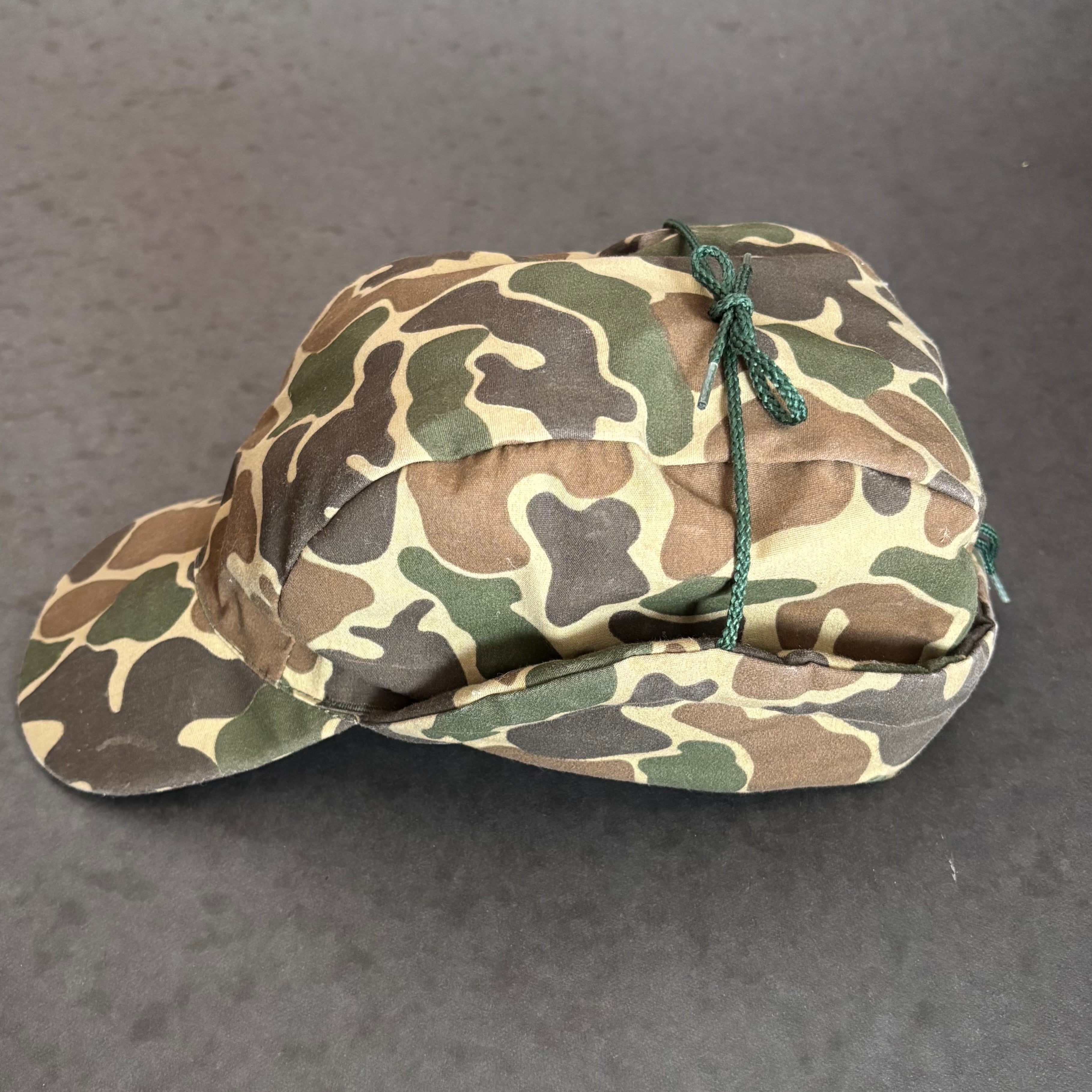 Vintage Eddie Bauer Goose Down Trapper Hat Camo | ACROSS THE RIVER