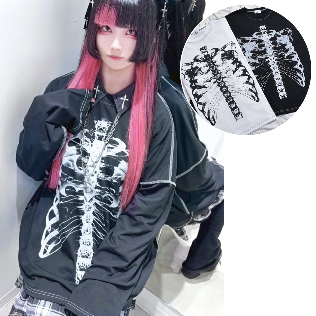 【新作】SkeletonステッチロンT