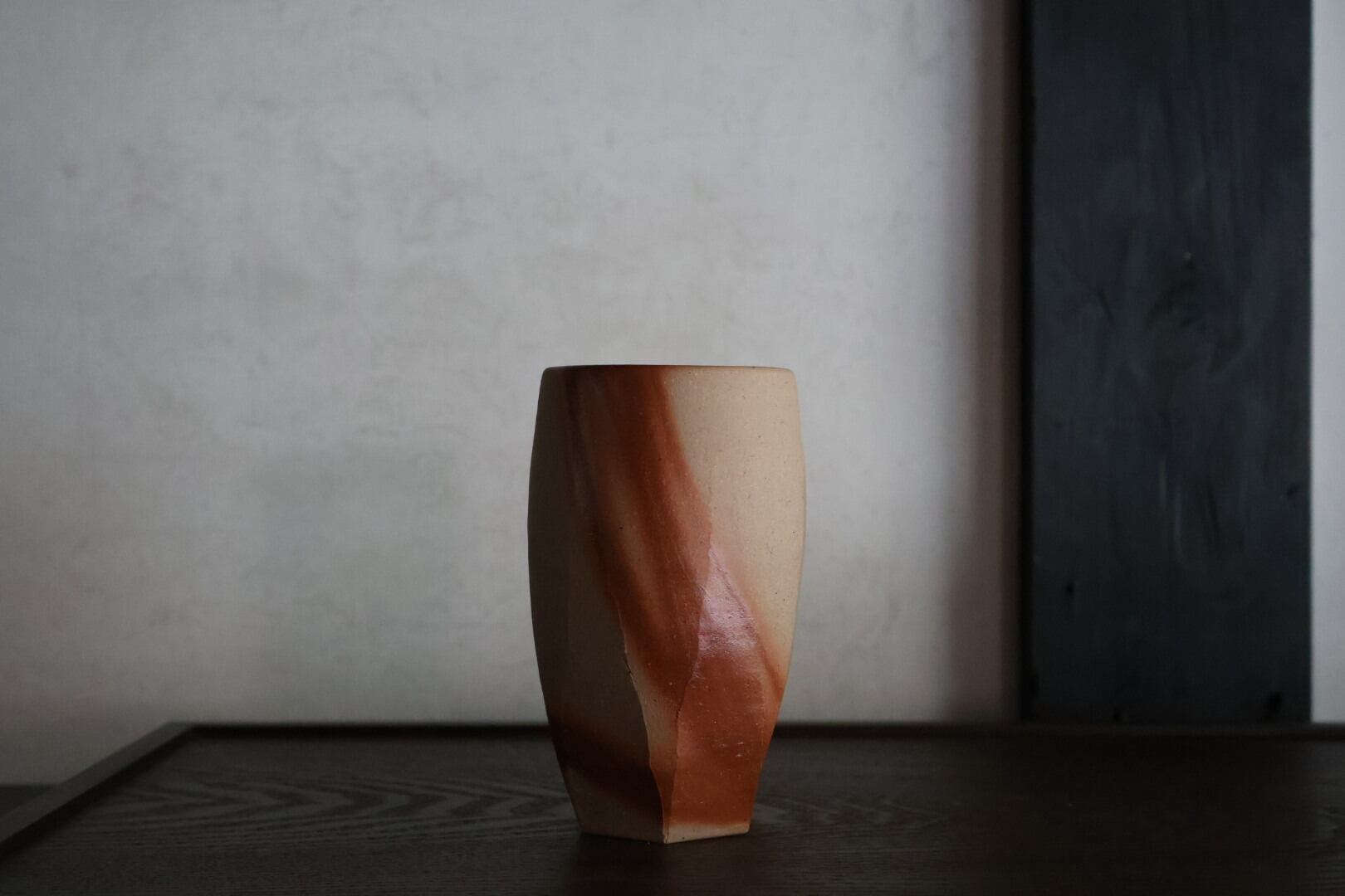 備前焼 永末 隆平 作 面取フリーカップ