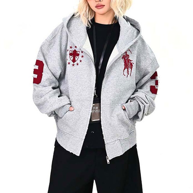 エンブレムナンバージップフーディ 2col   R01648