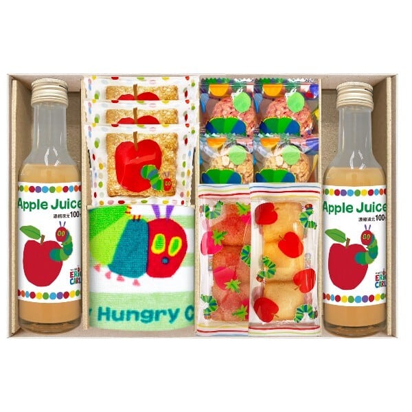 はらぺこあおむし ジュース&スイーツ&タオルセット 焼き菓子 結婚内祝い 新築内祝い 初節句内祝 入学内祝い 出産内祝い プレゼント 内祝い お祝い お祝い返し ギフト 出産祝い お返し 返礼 送料無料 送料込み