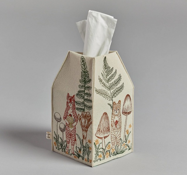CORAL&TUSK [Mushrooms and Ferns Tissue Box Cover] キノコとシダ ティッシュカバー (コーラル・アンド・タスク)