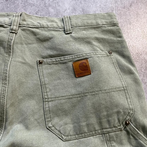 希少色 モスグリーン ダブルニー Carhartt B136-MOS 36×32 詳細写真2