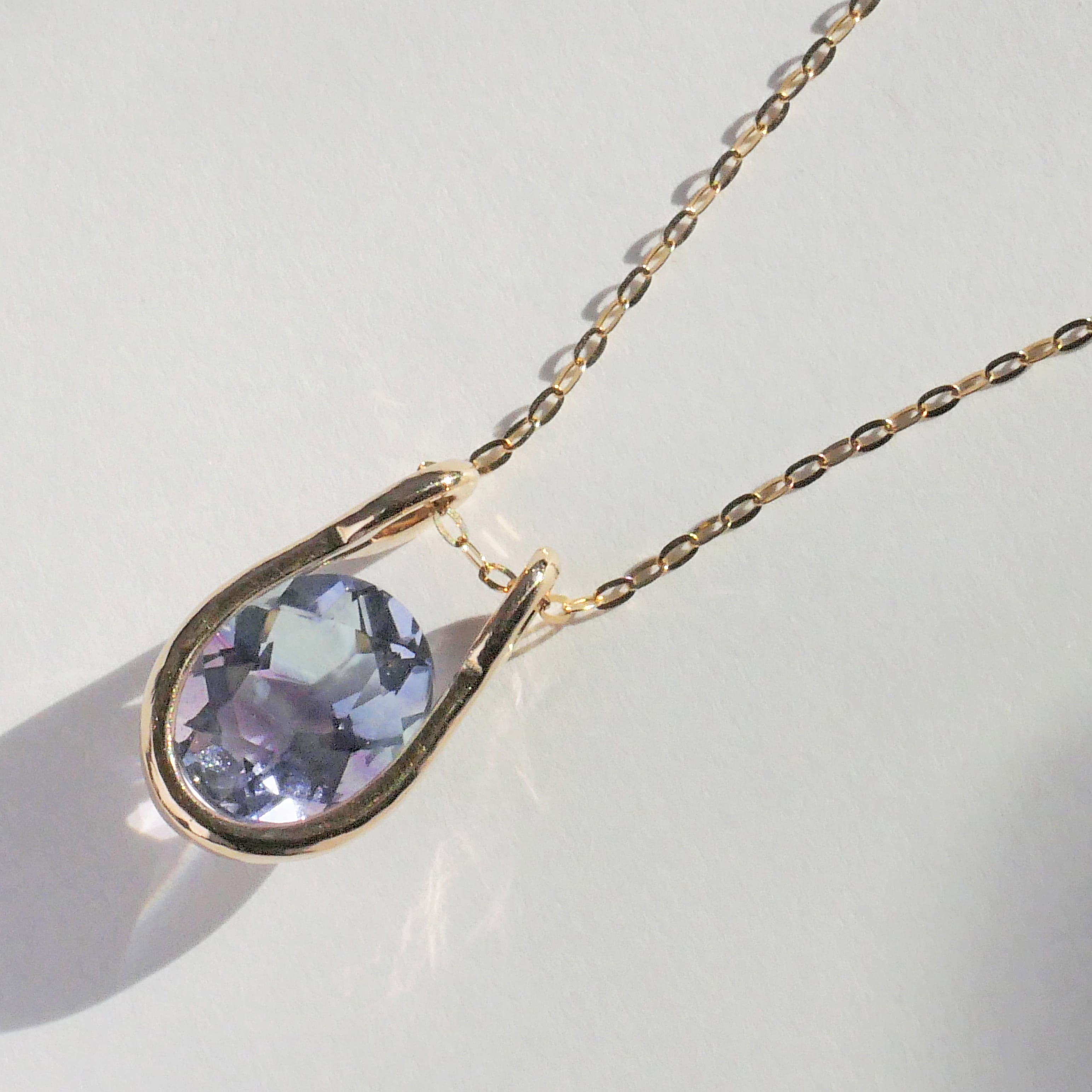 K10 スクープペンダント レインボーフローライト | Nando Jewelry K10 スクープペンダント レインボーフローライト | Nando Jewelry