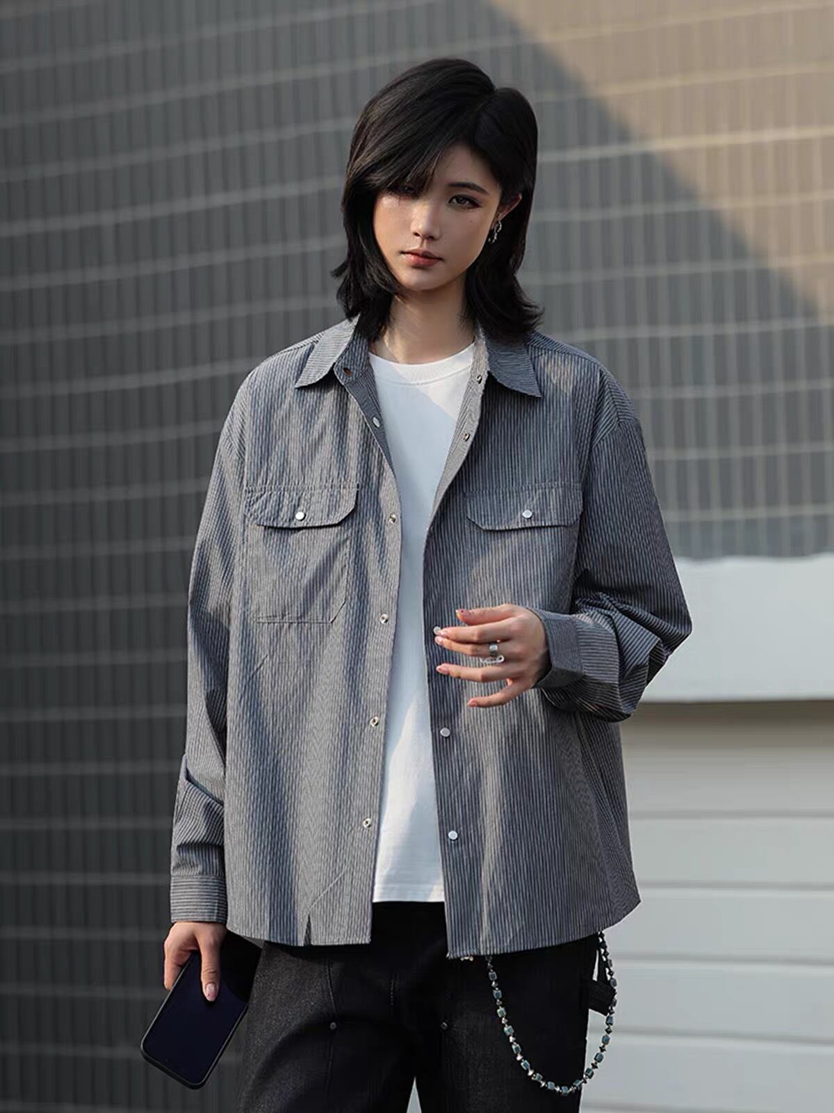 ピンストライプルーズシャツ / PINSTRIPE LOOSE SHIRT