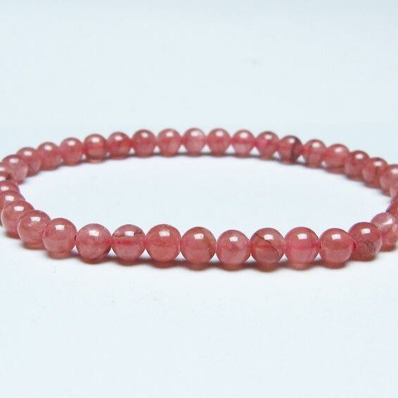 インカローズ ブレスレット 5mm ロードクロサイト ブレス 一点物 メール便可 [M便 1/10] 111-46683