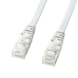 【人気】サンワサプライ LANケーブル パソコン、LANハブ対応 CAT6 フラットタイプ 1Gbps/250MHz ギガビット イーサネットケーブル RJ45コネクタ ツメ折れ防止 (10m) ホワイト LA-FL6-10W