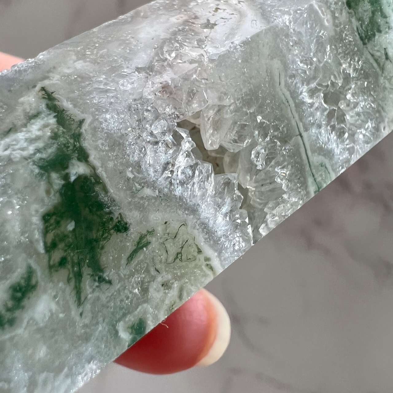 モスアゲートタワー2＊天然石ポイント＊天然石インテリア＊置き物