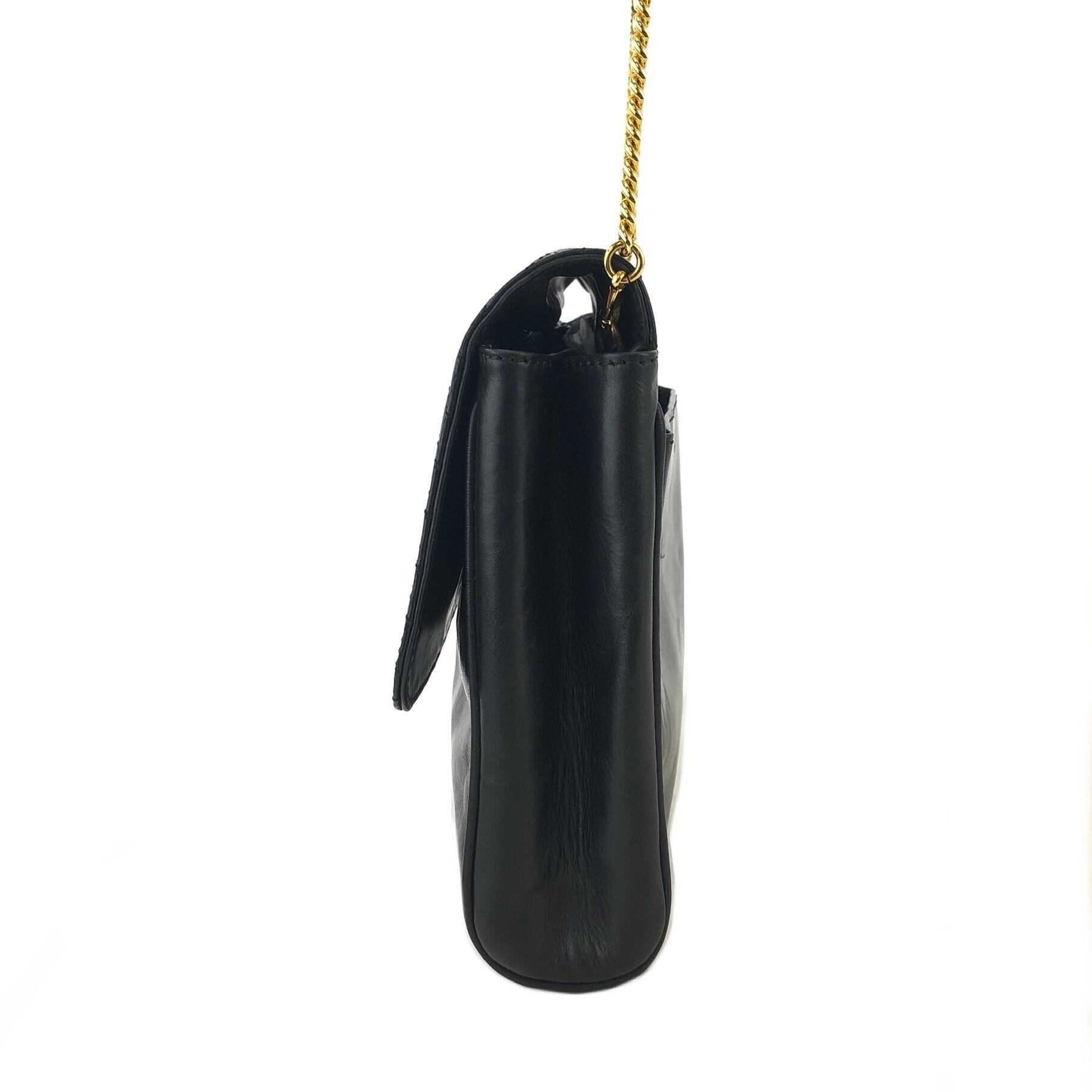 CELINE セリーヌ トリオンフ レザー バイアステッチ チェーン