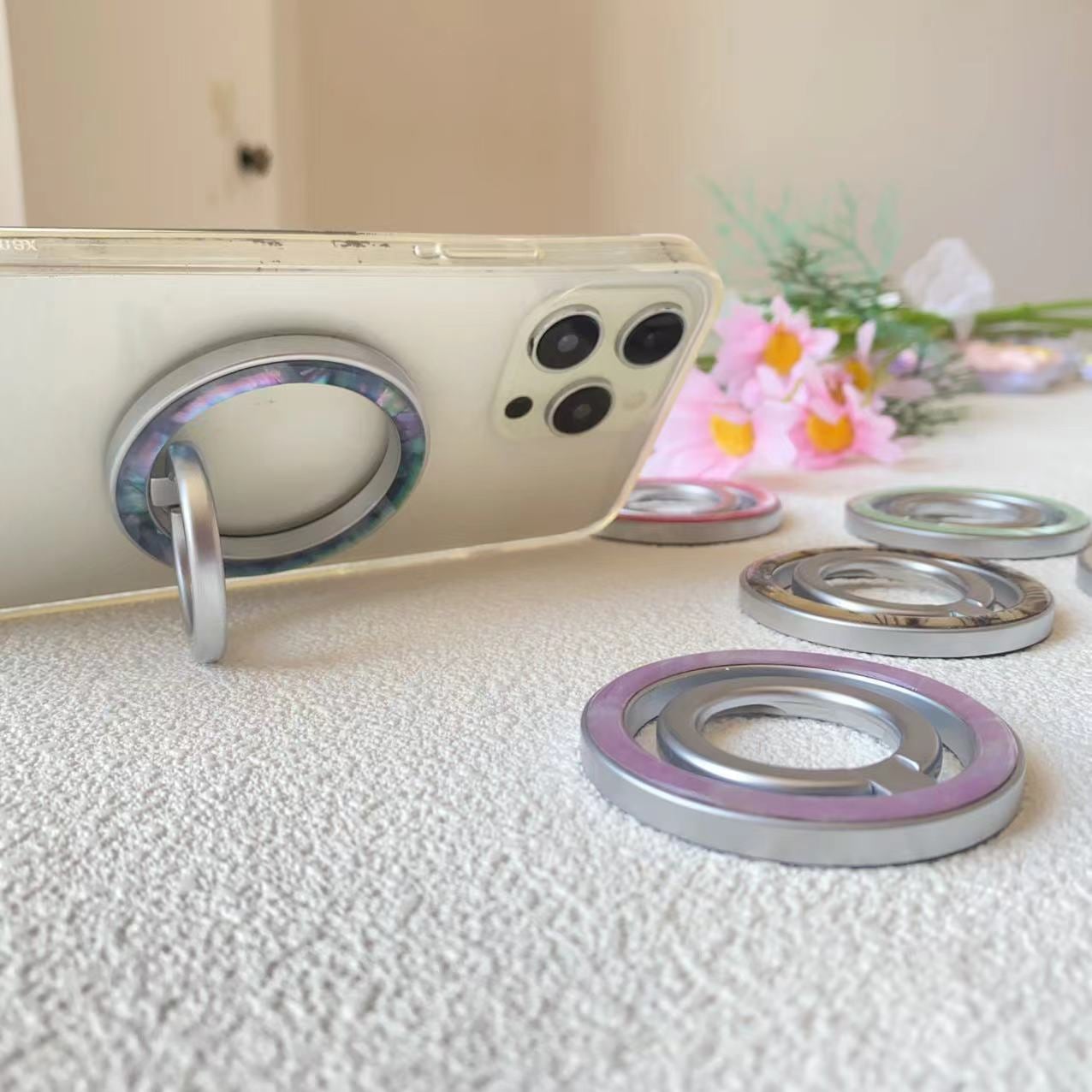 スマホリング】MagSafe専用 シェルデザイン 7色から選べる マグネット