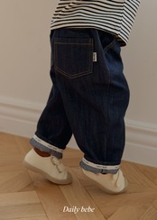【取寄】Dailybebe ロールアップ ノンフェイド デニムパンツ｜秋服｜韓国子供服｜26/AT