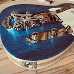 Vulcan Guitar: Indigo【手彫りの自家製テレキャスタータイプ・ギター（トレモロ・アーム付）】