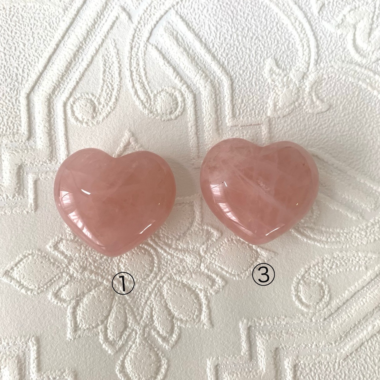 ディープローズクォーツハート*天然石インテリア*ハートの置き物*濃いめローズクォーツ