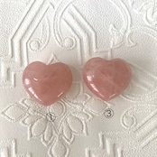 ディープローズクォーツハート*天然石インテリア*ハートの置き物*濃いめローズクォーツ