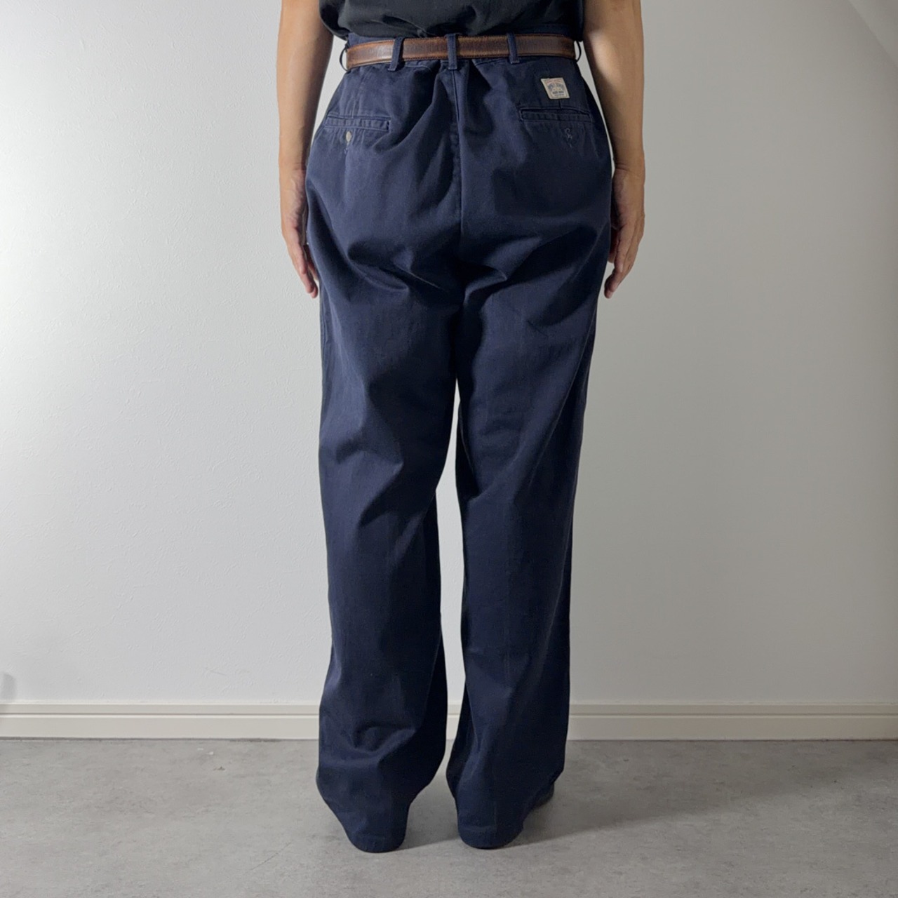 90s 初期型 USA製 Polo by Ralph Lauren POLO CHINO navy "TALON zip" [W38L29相当] 古着 - 17