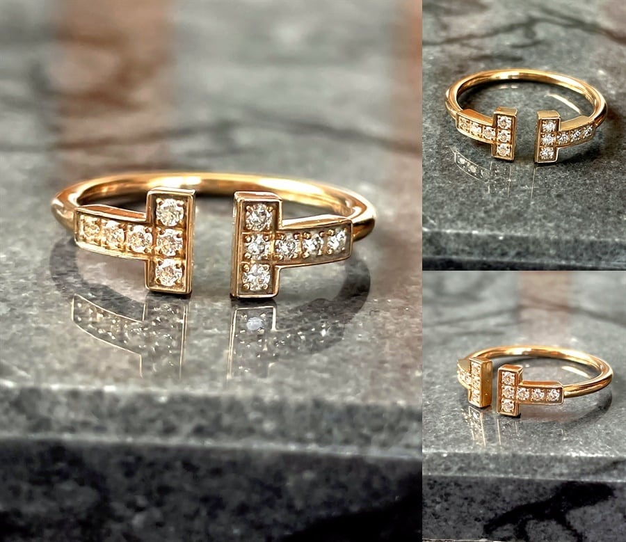 TIFFANY (ティファニー) K18 YG 750 ダイヤモンド ワイヤー リング