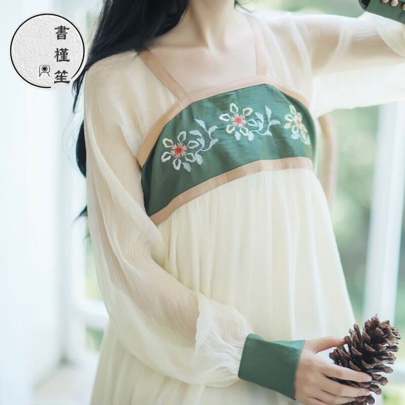 書槿笙シリーズ 漢服ワンピース チャイナ服 中華服 シフォン セクシー 可愛い 着痩せ S M L Xl Elegant