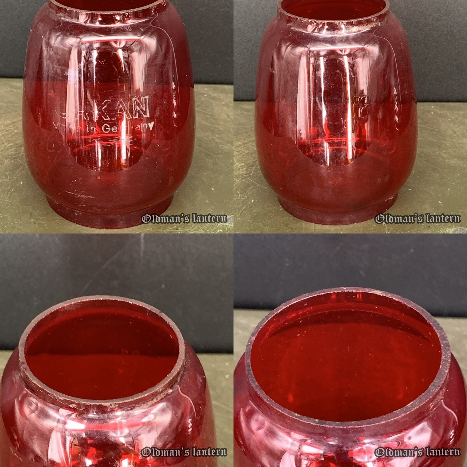 ORKAN 888 HASAG BAT (Stübgen) FLEDERMAUS red glass | Oldman's lantern
