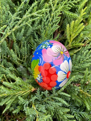 ペトリキウカ塗りのイースター・エッグ 4cm　ホメンコ作