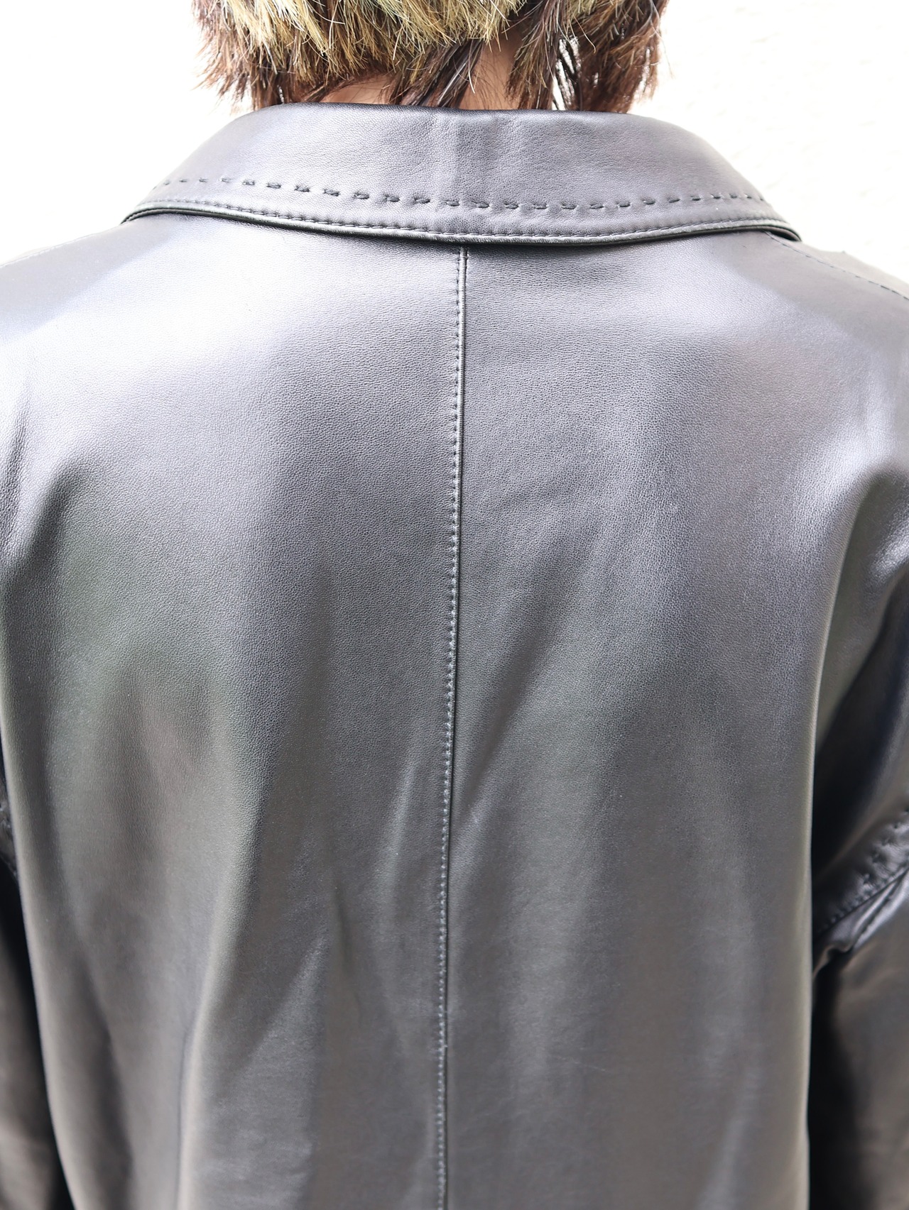 【gianfranco ferre】leather long tailored jacket