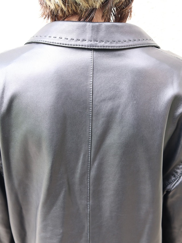 【gianfranco ferre】leather long tailored jacket